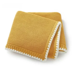CF011-yellow baby swaddle blanket