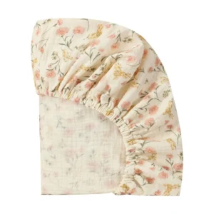 CF017-floral fitted crib sheets