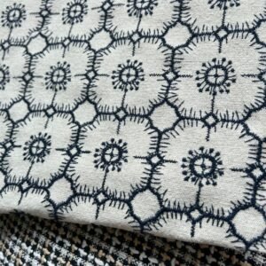 BL0008 (3) profile - 70% Cotton 30% Linen Geometric Dandelion Embroidered Fabric Textured