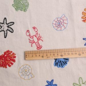 BL0016 (1) profile - Heavyweight Marine Life Embroidered Linen-Cotton Fabric