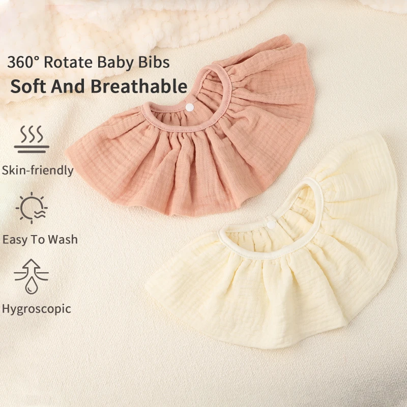CF038 (10) - 360° Cotton Gauze Baby Bib