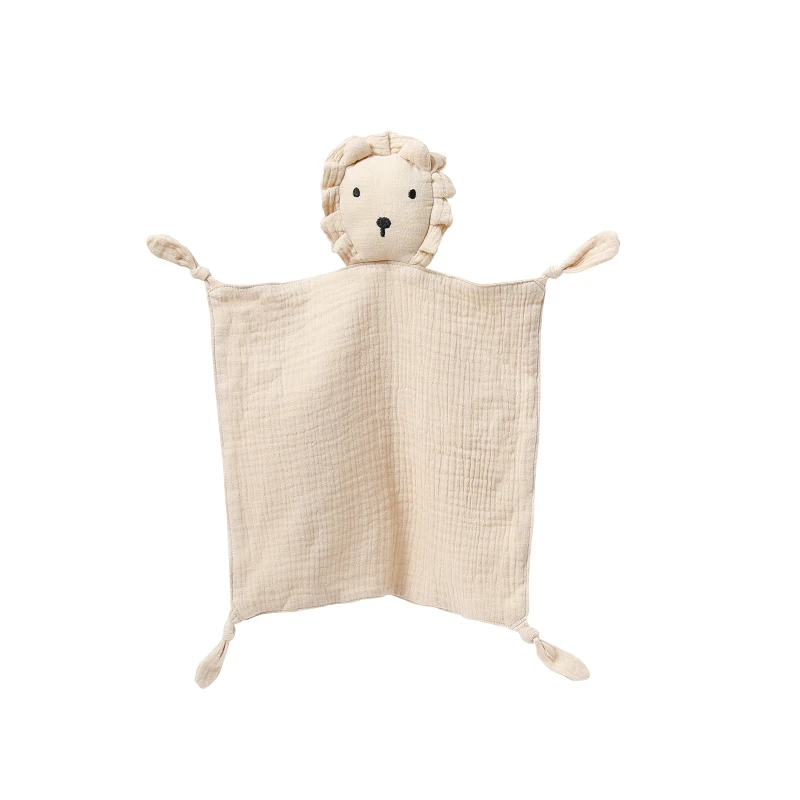 CF053 (2) - Soft Muslin Lion Baby Security Blankets