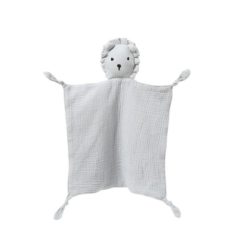 CF053 (3) - Soft Muslin Lion Baby Security Blankets