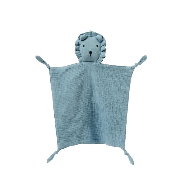 CF053 (5) - Soft Muslin Lion Baby Security Blankets