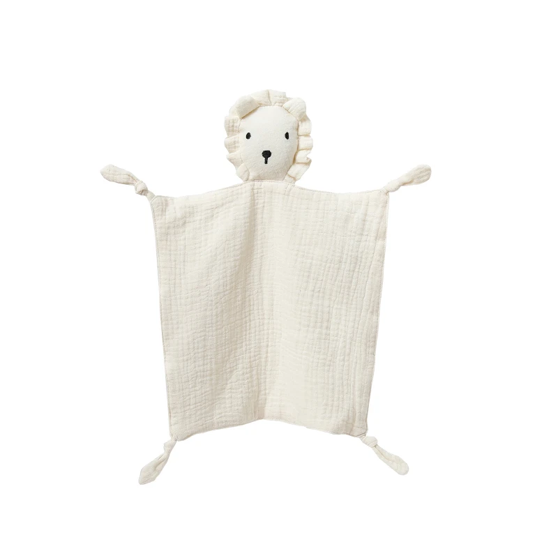 CF053 (6) - Soft Muslin Lion Baby Security Blankets