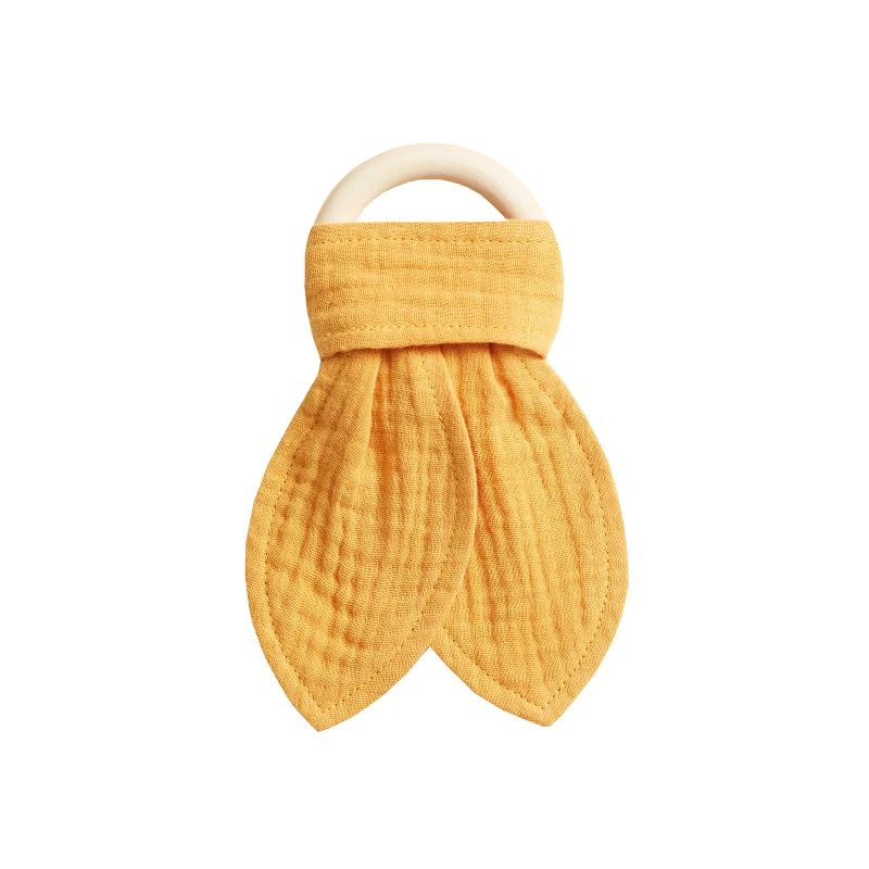 CF054 (6) - Cotton Gauze Baby Teething Rattles