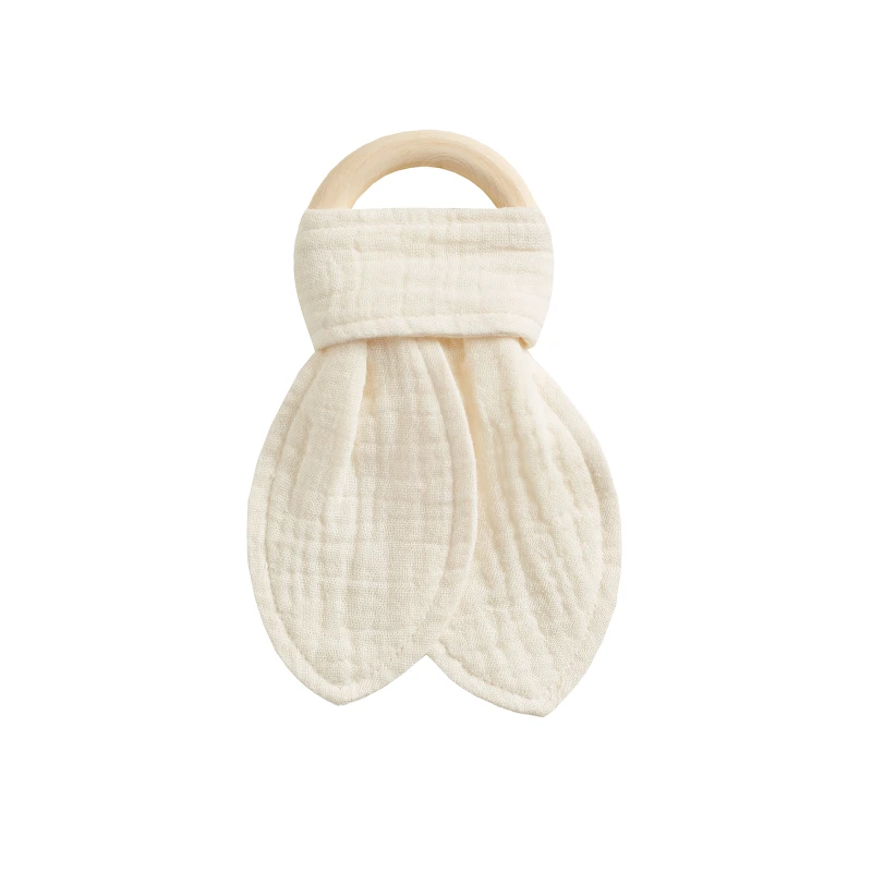 CF054 (8) - Cotton Gauze Baby Teething Rattles