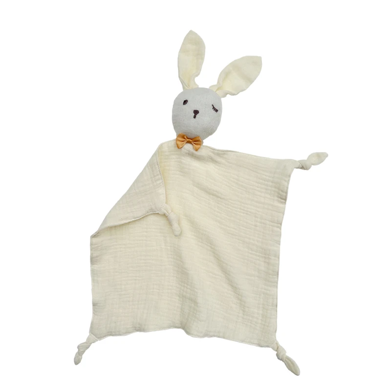 CF056 (1) - Soft Muslin Bunny Baby Security Blankets