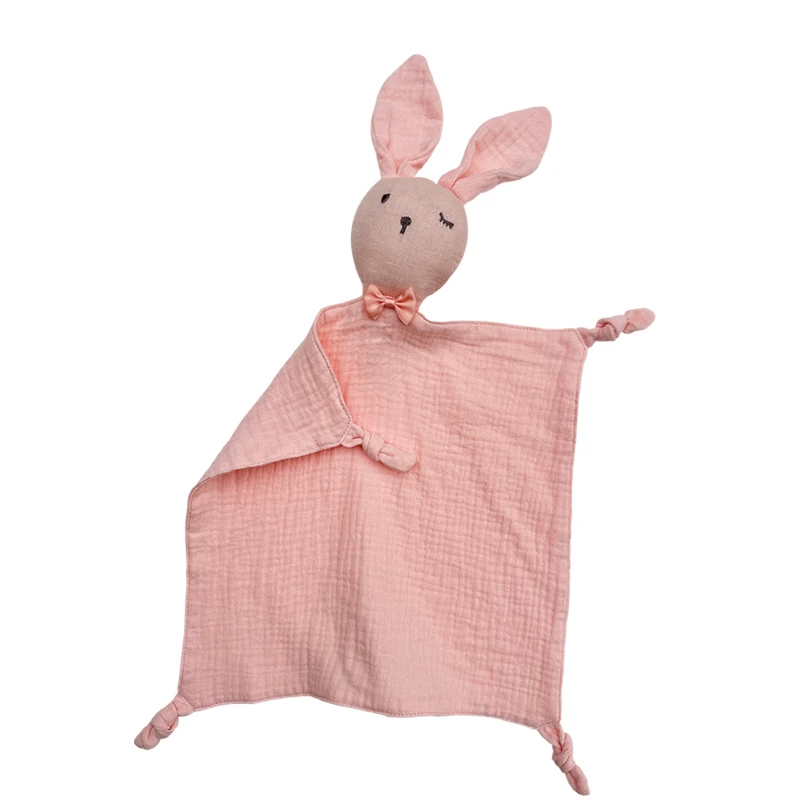 CF056 (2) - Soft Muslin Bunny Baby Security Blankets
