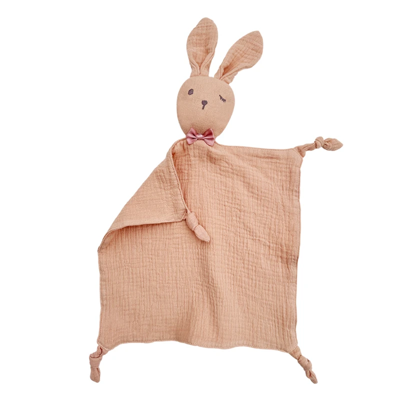 CF056 (3) - Soft Muslin Bunny Baby Security Blankets