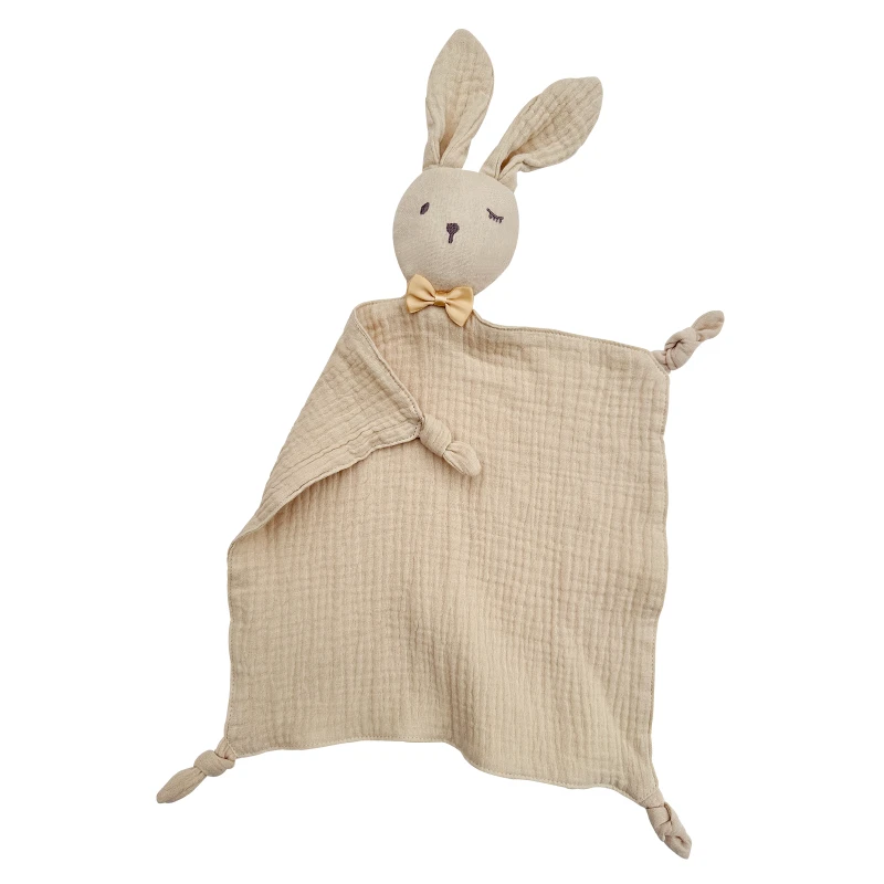 CF056 (4) - Soft Muslin Bunny Baby Security Blankets