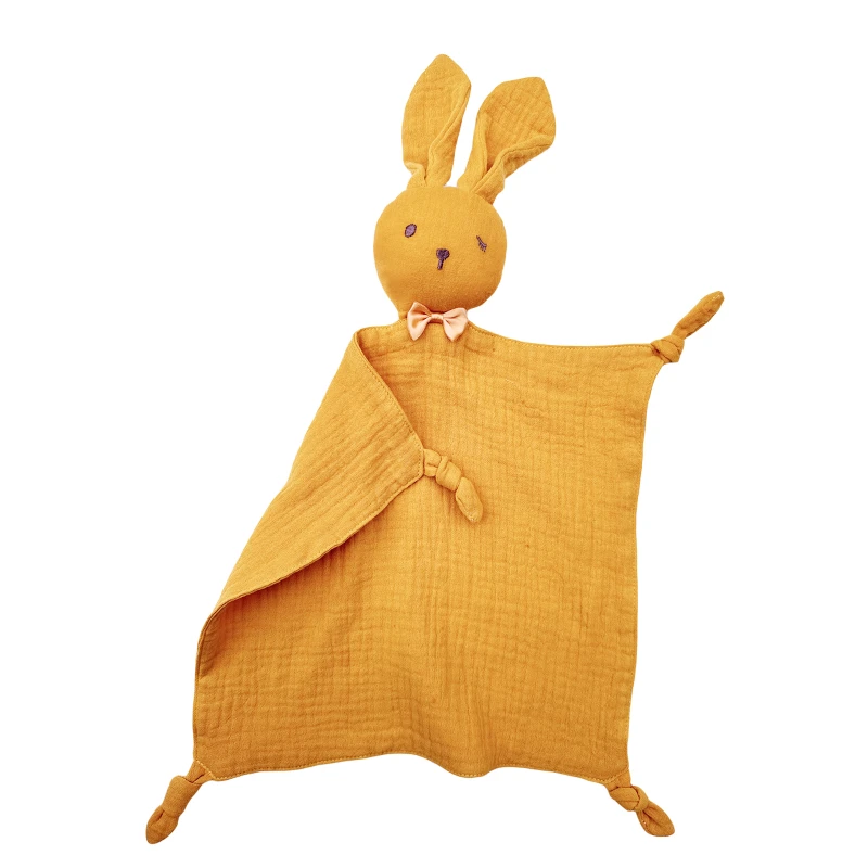 CF056 (5) - Soft Muslin Bunny Baby Security Blankets