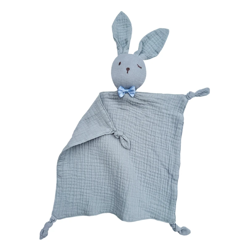 CF056 (6) - Soft Muslin Bunny Baby Security Blankets