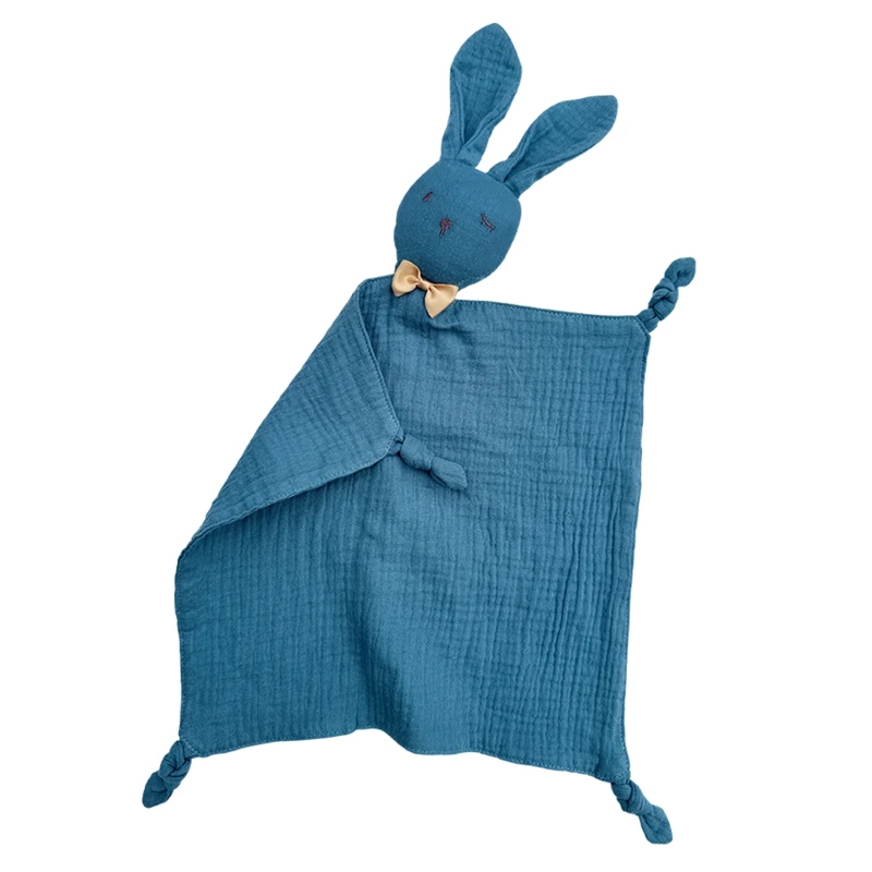 CF056 (7) - Soft Muslin Bunny Baby Security Blankets