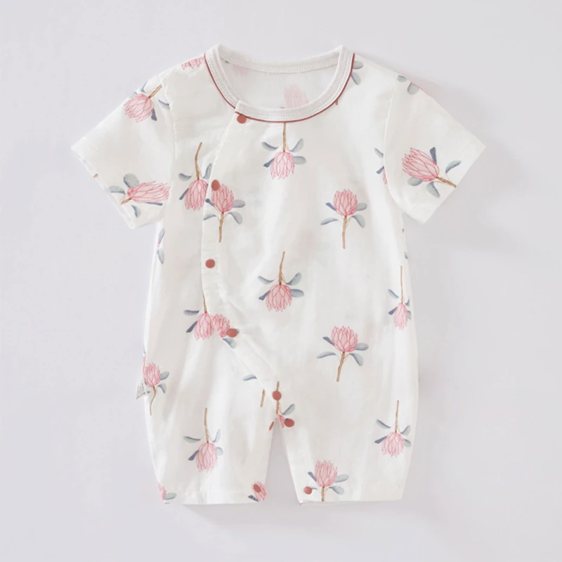 CF060 (1) profile - Cute Print Baby Side-Snap Rompers