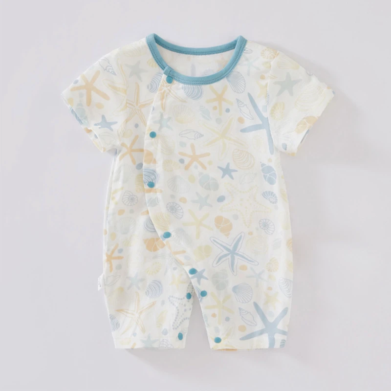 CF060 (2) - Cute Print Baby Side-Snap Rompers