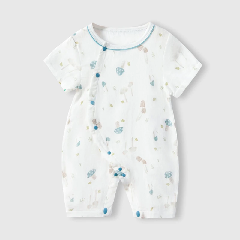 CF060 (3) - Cute Print Baby Side-Snap Rompers