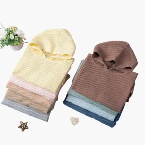 CF066 A profile - Waffle Texture Kids Hooded Bath Towels