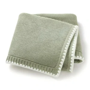 CF068 A profile - Soft Knit Baby Scalloped Swaddle Blankets