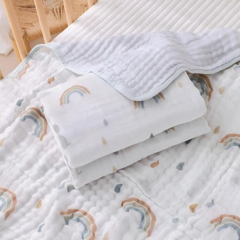 CF072 B - Soft 6-Layer Muslin Baby Blankets