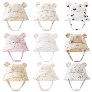 CF081 (2) - Premium Cotton Baby Sun Hat with Chin Strap