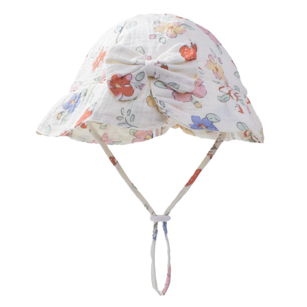CF082 (6) - Sweet Bow Baby Bucket Hat with Print