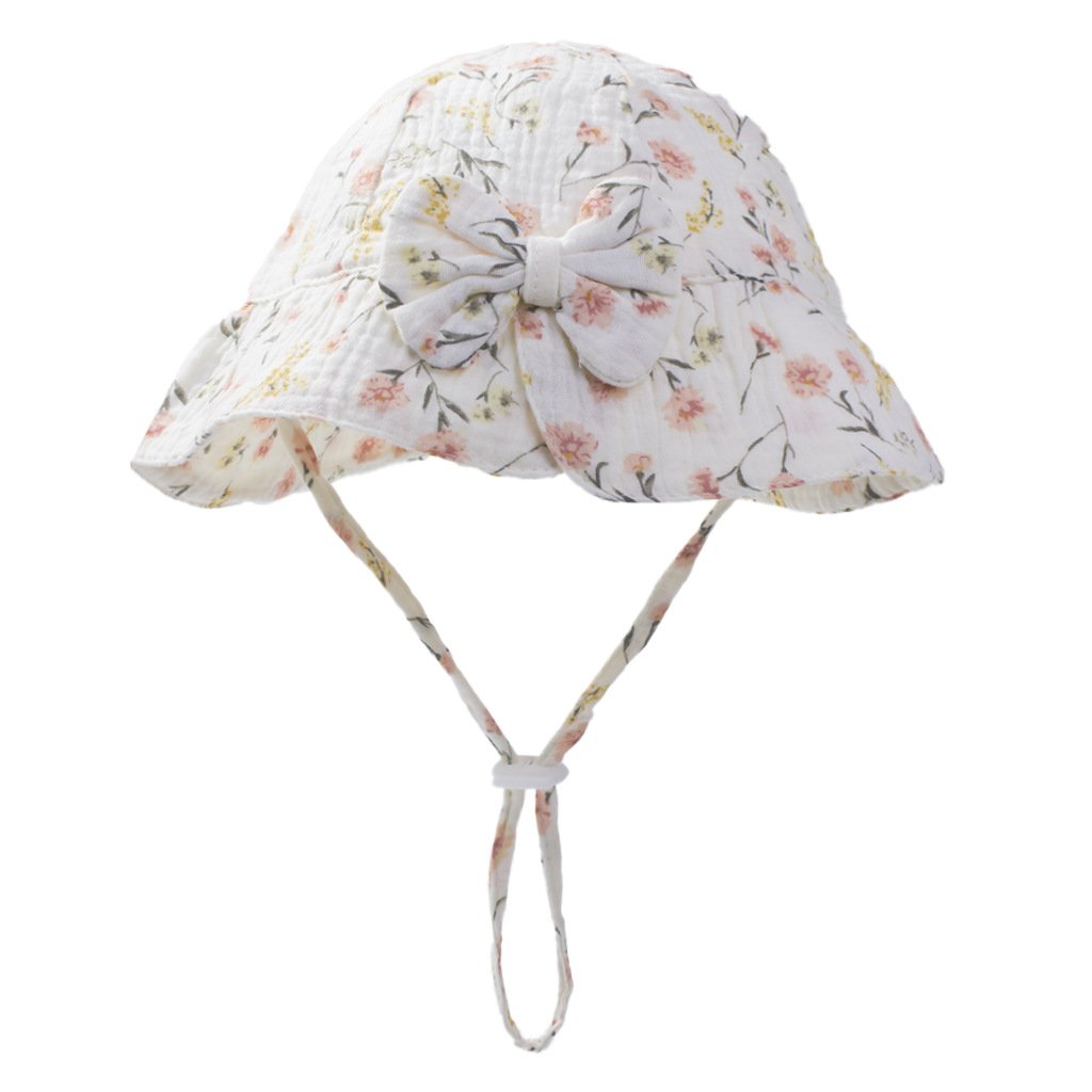CF082 (8) - Sweet Bow Baby Bucket Hat with Print