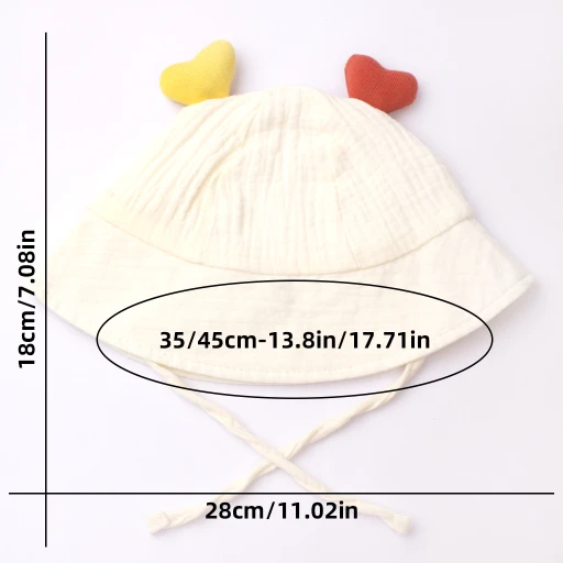 CF084 (2) - Cute Heart Ear Baby Bucket Hat