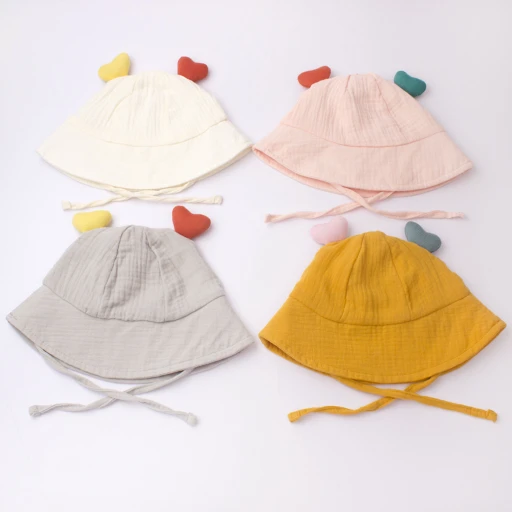 CF084 (6) - Cute Heart Ear Baby Bucket Hat