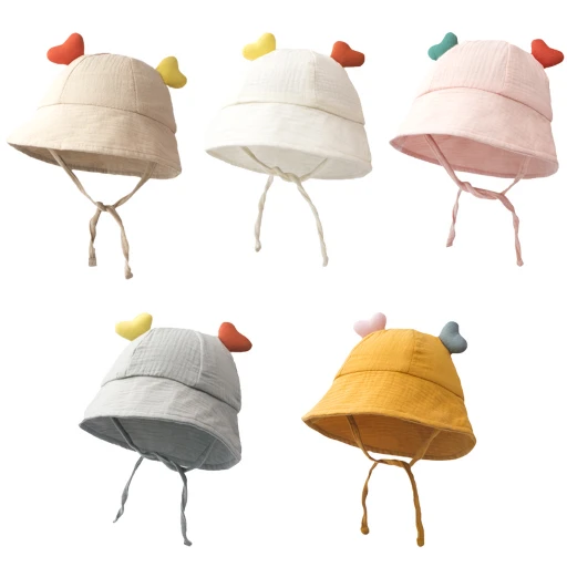 CF084 (9) - Cute Heart Ear Baby Bucket Hat