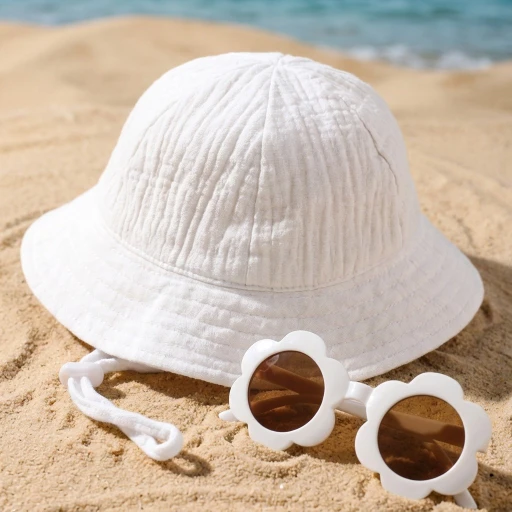 CF086 (7) - Summer Baby Bucket Hat & Flower Sunglasses Set